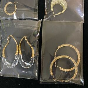 Elegant Gold and Silver Hoop Earrings Set